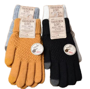Gants magiques d'hiver pour écran tactile, pour femmes et hommes, mitaines chaudes en laine tricotée extensible, non doublées, en acrylique jacquard, pour écran tactile - Product Image 4