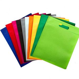 Vente directe usine – Sac non tissé D-Cut 40 g/m² de haute qualité – Sac de transport en tissu non tissé D-Cut blanc - Product Image 1