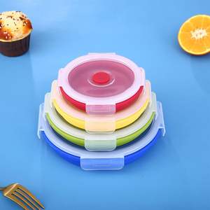 Lonchera de Silicona Plegable Reutilizable, Contenedor de Almacenamiento de Alimentos, Lonchera Bento de Silicona, Contenedor de Almacenamiento de Alimentos de Silicona con Tapa - Product Image 5