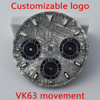 Dial Jam Tangan Diameter 29MM Bahan Alloy VK63, Aksesori Pengganti Dial Jam, Pilihan Logo Kustom untuk Jam Tangan dengan Mesin VK63 Model 009 Tidak Ada