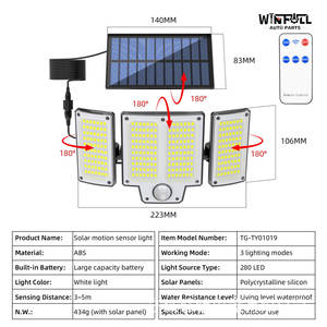 Solar Motion Sensor Flood <b>Lights</b> 3500LM Outdoor Security <b>Lights</b> with IP65 Waterproof for Yard Garage Pathway Pool <b>Garden</b> Road - Product Image 3