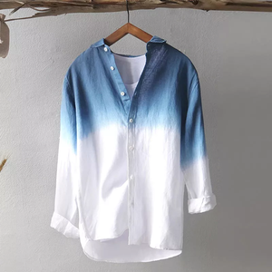 <span class=keywords><strong>Camicia</strong></span> da spiaggia estiva in <span class=keywords><strong>lino</strong></span> bianco da <span class=keywords><strong>uomo</strong></span> a maniche lunghe camicie larghe da spiaggia - Product Image 5