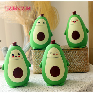 Schattige Cartoon Avocado Glas Dubbellaags Mori Waterbeker Draagbare Siliconen Waterflessen - Product Image 1