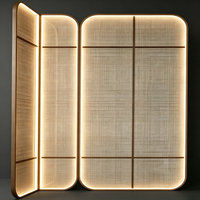 Lampadaire de luxe moderne en cristal K9, séparateur de pièce, cadre métallique, écran en verre texturé, taille personnalisable pour projets hôteliers et villas