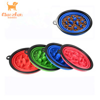 Bol en Silicone pour animaux de compagnie, nourriture, alimentation en eau, 350ml chat chien pliable à alimentation lente bols, tasses et seaux chiens chats petits animaux couleurs multiples