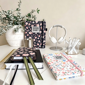 <span class=keywords><strong>Agenda</strong></span> Académica de Cuero con Tapa Dura A5 2026 2027, Planificador Semanal y Mensual, Cuaderno con Impresión Personalizada del Fabricante - Product Image 1