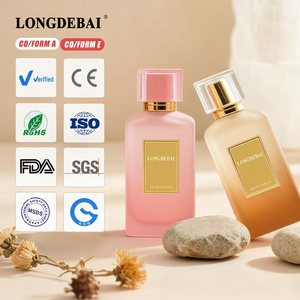 Botellas de Perfume Vacías Cuadradas de Vidrio Esmerilado Reciclable Ecológico de Lujo Personalizadas de 30 ml, 50 ml y 100 ml con Color Degradado y Bomba a Prueba de Fugas - Product Image 1