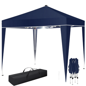 Gazebo de PVC Blanco Impermeable para Interiores/Exteriores de 10x10 pies, Estructura de Acero con Recubrimiento en Polvo, Portátil, con LED Opcional, Accesorios, Estilo Natural - Product Image 1