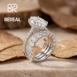 IGI Certified Vvs Lab Grown Diamond Engagement <b>Ring</b> Women Custom 925 <b>Silver</b> Lab Created Diamond Wedding <b>Rings</b> Couple Set Jewelry - Product Image 2