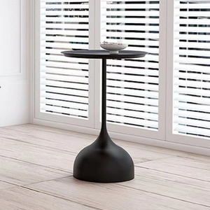 SWT 모던 노르딕 미니멀 원형 블랙 철제 트레이 사이드 테이블 - Product Image 3
