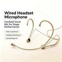 Microphone-casque audio professionnel Mipro couleur beige, cardioïde, haute qualité sonore pour utilisation sur scène et chant