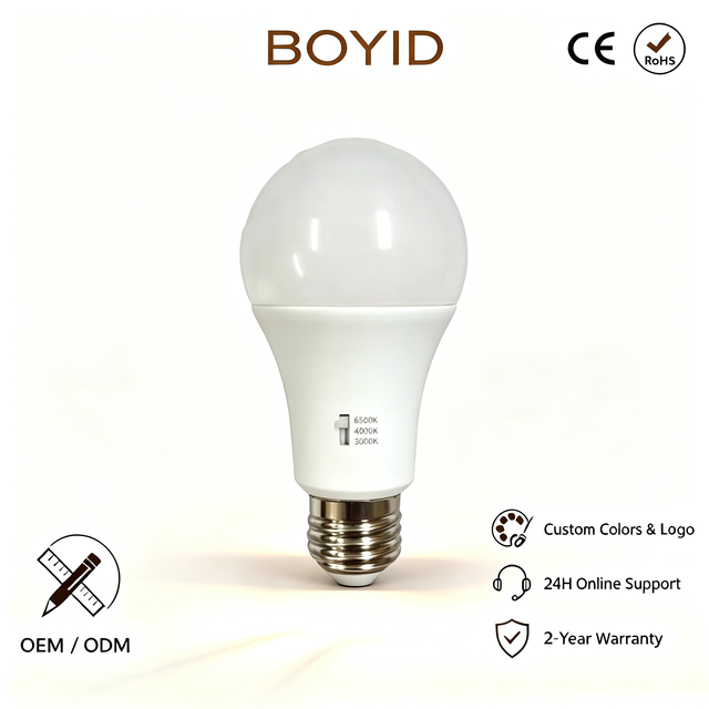 Boyid Indoor Lighting A-bulbs E27 Base 5W-30W 3000K-6500K Adjustable CRI 80 Dimmable AC 85-265V 1000 Lumens 2-Year LED Bulb