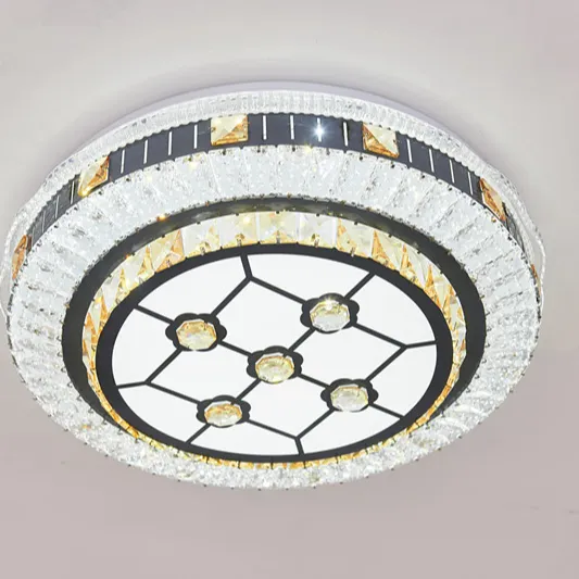 Modern Design Indoor Ceiling Lamps 3 Color Changeable Crystal Led Ceiling Light Decorative Lighting Fixture