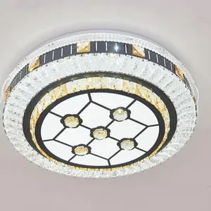 Design moderno Lâmpadas De Teto Interior 3 Cor Mutável Cristal Levou Luz De Teto Luminária Decorativa acessórios de luz extravagantes