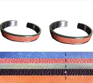 Wholesale high quality handmade genuine stingray leather bracelet