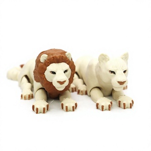 Lion Roi de la Forêt, figurine imprimée en 3D, articulations mobiles, modèle d'animal réaliste, décoration d'intérieur, jouet éducatif pour enfants, cadeau - Product Image 1