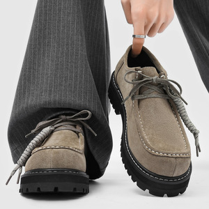 Nouvelles Chaussures Derby Homme Style Old Money 2026 – Rétro, Bout Épais, Semelle Haute, Rehaussantes, Décontractées en Cuir - Product Image 6