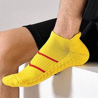 Bas de serviette épais rayé de compression en coton, chaussettes pour hommes, coupe basse, cheville, short pour hommes