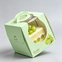 Boîtes à gâteaux personnalisées en gros, emballage de luxe pour gâteaux bento avec poignée, boîte d'emballage pour gâteaux mousse superposés avec fenêtre