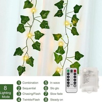 Guirlande solaire de feuilles d'érable et de lierre pour la maison, chambre à coucher, mur, lierre artificiel, guirlande lumineuse LED pour décoration suspendue