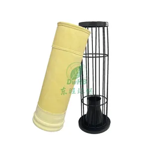 Factory supply punched needle felt striped anti static polyester filter bags for pulse jet bag housing air filtration