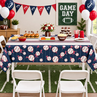 Nappe de table jetable en PEVA pour fête sur le thème du rugby, housse de table imperméable et anti-taches, nappe à thème rugby pour la décoration de fête sportive