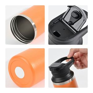 Gourde isotherme en acier inoxydable 500 ml (17 oz) avec logo personnalisé, bouteille d'eau isolée, gobelet de voyage et de sport avec couvercle anti-fuite - Product Image 3