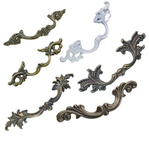 Furniture Handle Zinc Alloy Chinese Style Bow Shape Cabinet <b>Door</b> Hardware Durable 162mm <b>White</b> Painted - Product Image 3