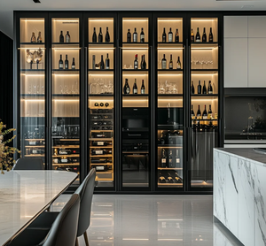 High Quality bar Wine Cabinet <strong>Euro</strong> Style Luxury Wooden Wine Racks for Home - Product Image 5