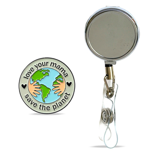Porte-badges rétractables en métal plaqué or, ronds, avec motifs de slogans amusants, pour enseignants et infirmières, breloques métalliques rétractables pour une utilisation quotidienne pratique - Product Image 2