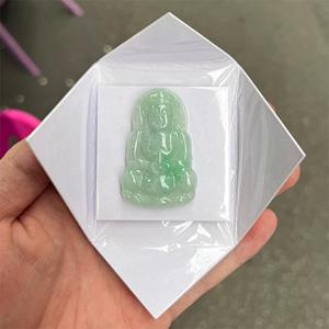 Natural 100% Myanmar a Grade Green <strong>Jade</strong> <strong>Jewelry</strong> Making Type a <strong>Jade</strong> Guanyin Chinese <strong>Carved</strong> Lucky Pendant Chinese Classical - Product Image 1