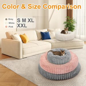 Lit pour animaux de compagnie en peluche en forme de donut, personnalisé avec logo, vente en gros du fabricant, luxe pour chat et chien - Product Image 6