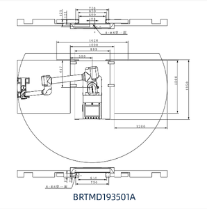Robot articulado rojo BRTMD193501A de 6 ejes con servomotor, caja de engranajes, rodamientos y base metálica - Product Image 3