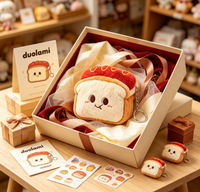 Porte-clés personnalisé en peluche douce en forme de pain grillé pour cadeau promotionnel