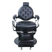 Chaise de barbier à pompe hydraulique professionnelle robuste luxe moderne noir Vintage cuir synthétique fer/métal prix bon marché pour