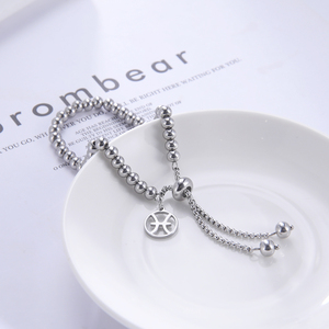 Myshape Zodiac Pendent Beads Chain Pulseras para Mujeres Niñas Pulsera <span class=keywords><strong>de</strong></span> acero inoxidable Aries Piscis Gemini Aquarius Taurus - Product Image 5