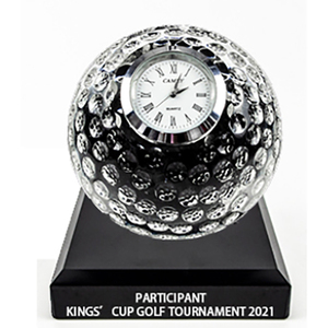 Fournitures d'usine Pujiang K9 horloge trophée de golf en cristal gravée au laser personnalisée libellés personnalisés Souvenirs de golf - Product Image 2