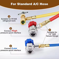 R134A Adaptateurs de conversion de tuyau de jauge AC Coupleur rapide Peut tarauder Adaptateur de réservoir Valve Core Remover Réfrigération Échange de chaleur