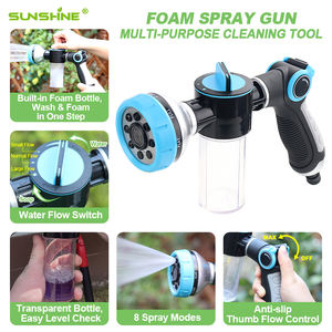 SUNSHINE Buse de pulvérisation 8-en-1 <span class=keywords><strong>pour</strong></span> tuyau d'arrosage avec réservoir de <span class=keywords><strong>mousse</strong></span>, pulvérisateur à une touche <span class=keywords><strong>pour</strong></span> lavage de voiture, douche <span class=keywords><strong>pour</strong></span> animaux et nettoyage, OEM ODM - Product Image 3