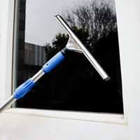 Grattoir à vitres télescopique Vente en gros 12L Blue Commercial Window Cleaning Logo Set box PP Seaux et Window Squeegee Gadgets