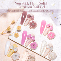 MEET ACROSS pour Nail Art Gel Acrylique Vernis Transparent Anti-adhésif Extension des Ongles Gel Solide Gelée Laitée Gel Dur