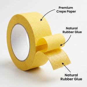 Ruban de masquage automobile jaune de qualité supérieure, résistant aux hautes températures (80°C-160°C), pour des lignes de peinture nettes, sans résidus, retrait facile, qualité professionnelle. - Product Image 2