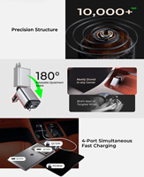 Chargeur de voiture rétractable robuste LISEN 84W, concentrateur d'alimentation multi-ports pour véhicules, compatible iPhone 17, 16, Samsung et autres appareils.