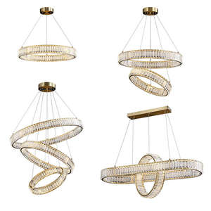 <b>Crystal</b> Circle <b>Chandeliers</b> Dining Room Living Room Simple Ring Shape Pendant Lights - Product Image 5