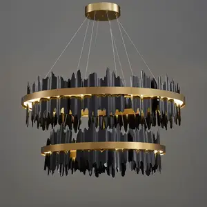Luces <span class=keywords><strong>colgantes</strong></span> LED simples y modernas <span class=keywords><strong>para</strong></span> dormitorio, comedor, bar, candelabro de gota de agua, lámpara de escalera - Product Image 2