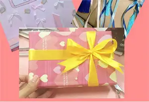 Custom Luxury Gift Tag Wrap Cake Baking Wedding Decoration Candy Box Printed Ribbon Brand Logo