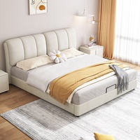 Cadre de Lit Moderne Capitonnée avec Rangement, Luxe Designer, Dimensions 180x200, Réglable, Mobilier de Chambre