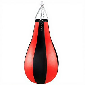 Sac de boxe en similicuir rouge et noir, rempli de sable, à lacets, pour adulte - Product Image 1