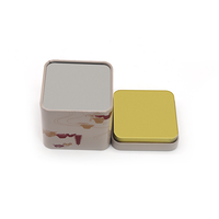 Petite boîte en métal carrée de 65*65*65 mm pour cosmétiques, thé, cadeaux, boîte à bonbons carrée, emballage