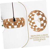 YULIN JIAFU japonais esthétique Vintage plafond abat-jour tissage couvercle de lampe pour lustre lumière